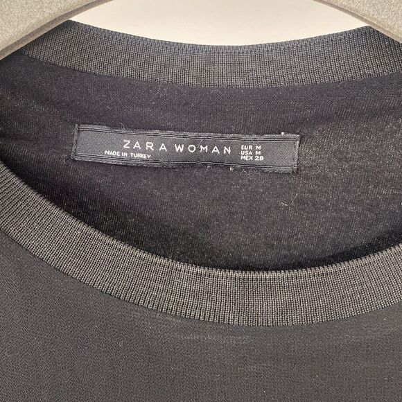 ZARA BLACK SHEER SLEEVES LONG TOP | LIKE NEW ♥️ - Picture 5 of 5